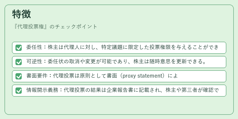 特徴（代理投票権）の図解