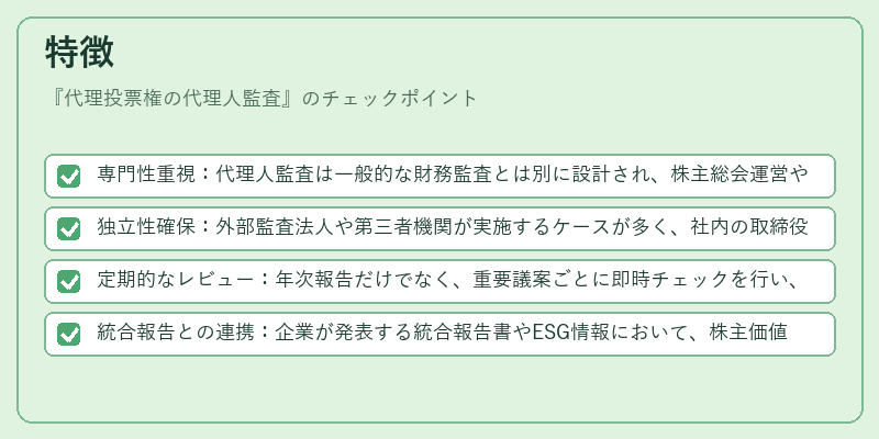 特徴(代理投票権の代理人監査)の図解