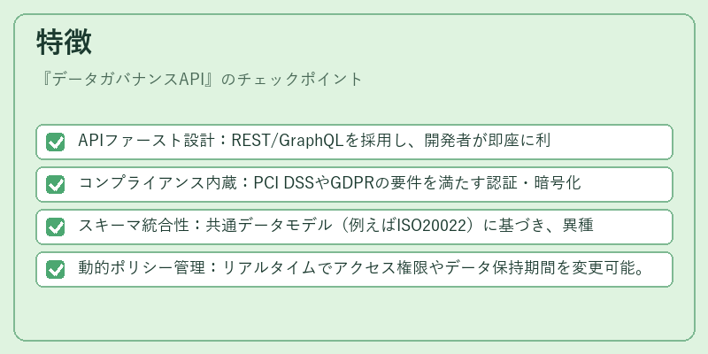 特徴（データガバナンスAPI）の図解