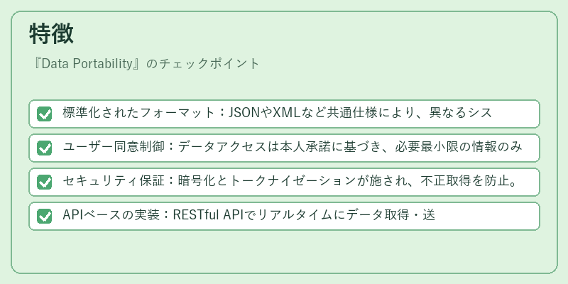 特徴（Data Portability）の図解