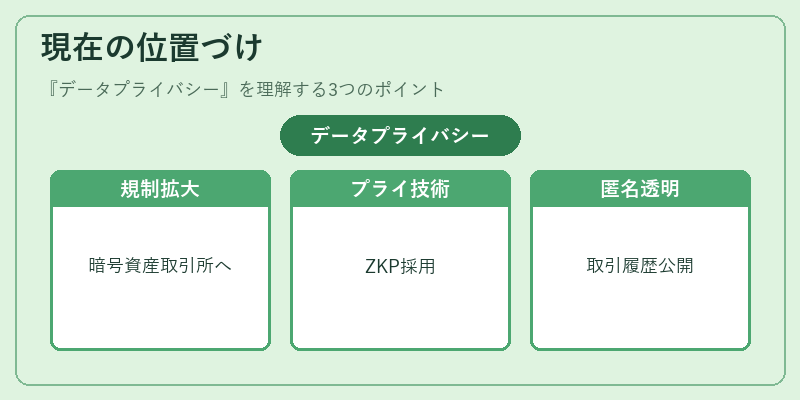 現在の位置づけ（データプライバシー）の図解