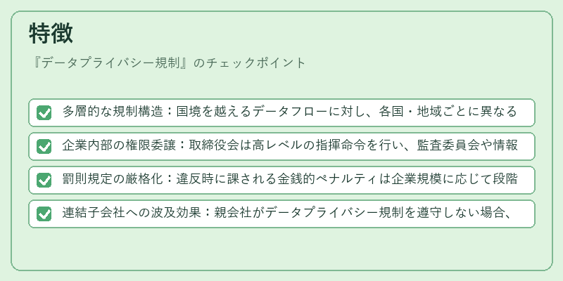 特徴（データプライバシー規制）の図解