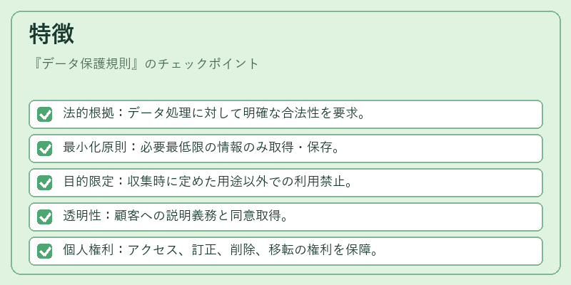 特徴（データ保護規則）の図解