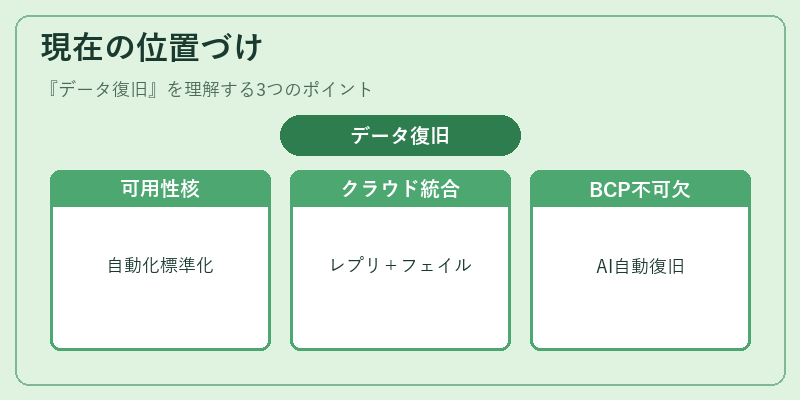 現在の位置づけ（データ復旧）の図解
