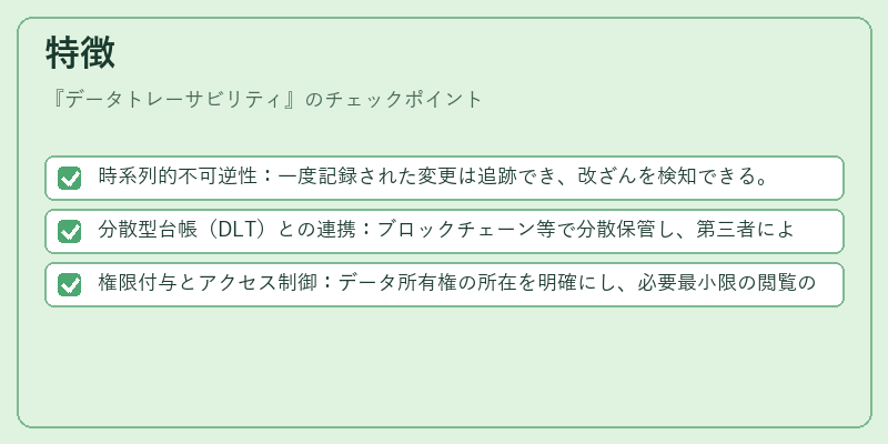 特徴(データトレーサビリティ)の図解