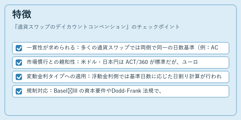 特徴（通貨スワップのデイカウントコンベンション）の図解