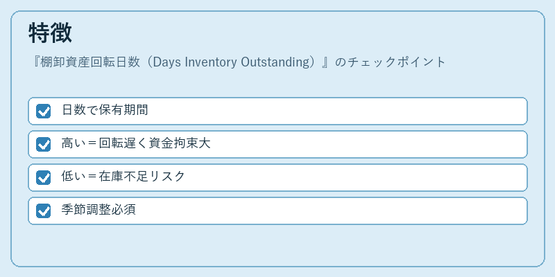 特徴（棚卸資産回転日数（Days Inventory Outstanding））の図解