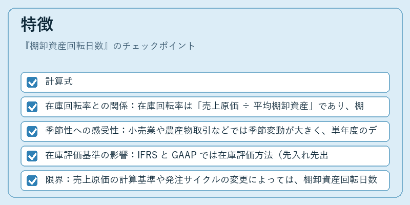 特徴（棚卸資産回転日数）の図解