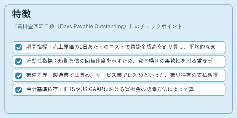 特徴(買掛金回転日数(Days Payable Outstanding))の図解