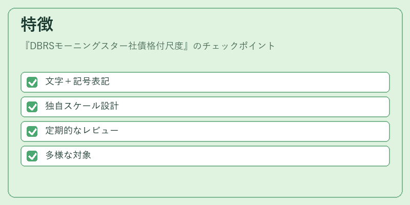 特徴(DBRSモーニングスター社債格付尺度)の図解