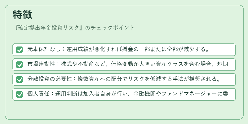 特徴(確定拠出年金投資リスク)の図解
