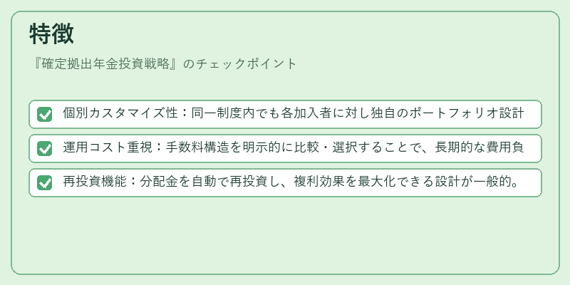 特徴（確定拠出年金投資戦略）の図解