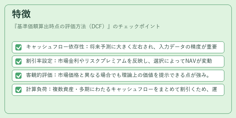特徴（基準価額算出時点の評価方法（DCF））の図解
