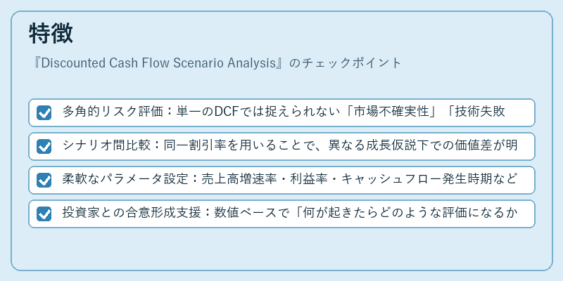 特徴(Discounted Cash Flow Scenario Analysis)の図解