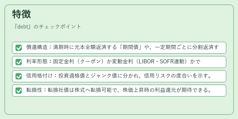 特徴(debt)の図解