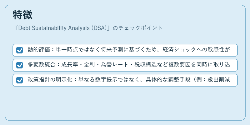 特徴(Debt Sustainability Analysis (DSA))の図解