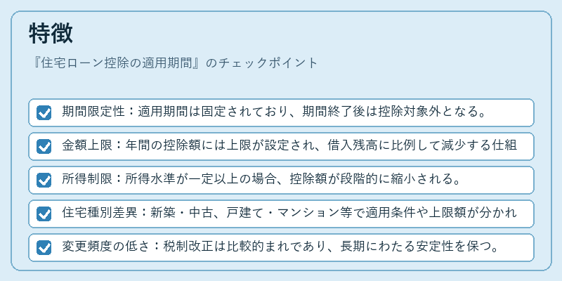 特徴（住宅ローン控除の適用期間）の図解