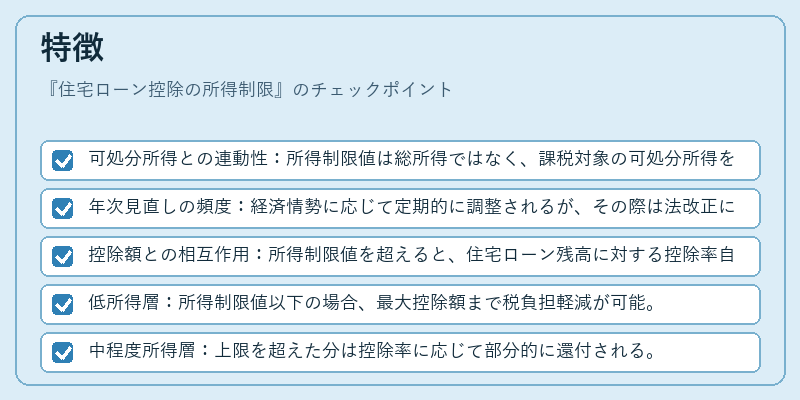 特徴(住宅ローン控除の所得制限)の図解