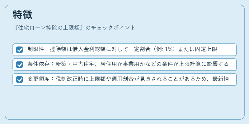 特徴（住宅ローン控除の上限額）の図解