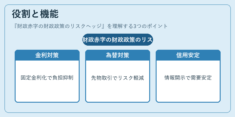 役割と機能（財政赤字の財政政策のリスクヘッジ）の図解