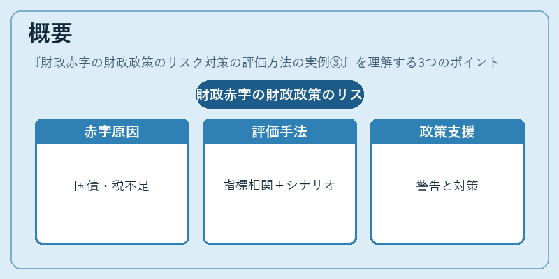 概要（財政赤字の財政政策のリスク対策の評価方法の実例③）の図解