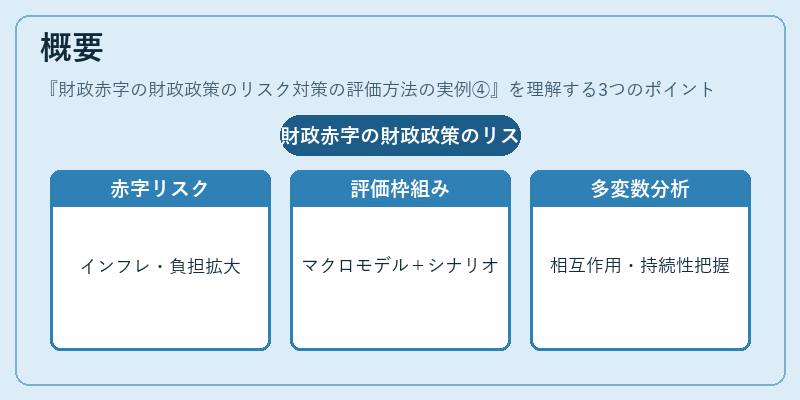 概要（財政赤字の財政政策のリスク対策の評価方法の実例④）の図解