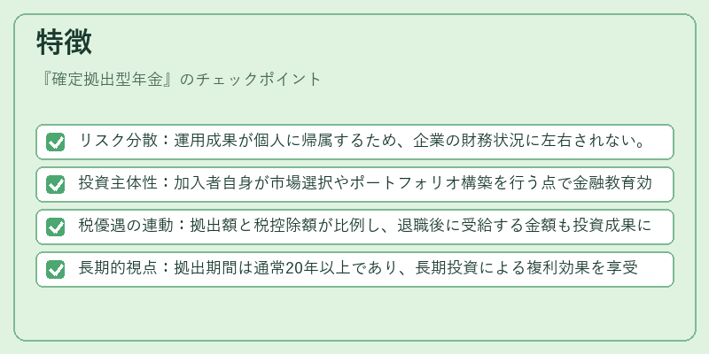 特徴（確定拠出型年金）の図解