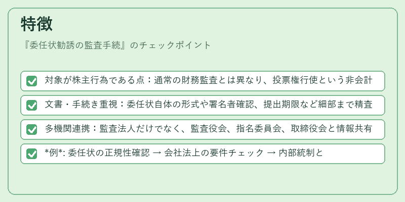 特徴(委任状勧誘の監査手続)の図解