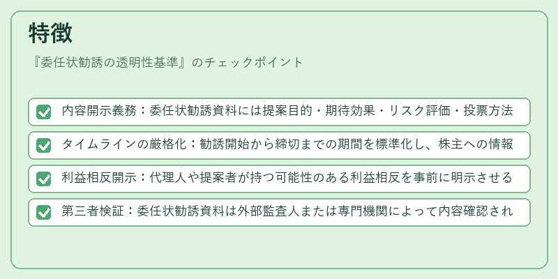 特徴(委任状勧誘の透明性基準)の図解