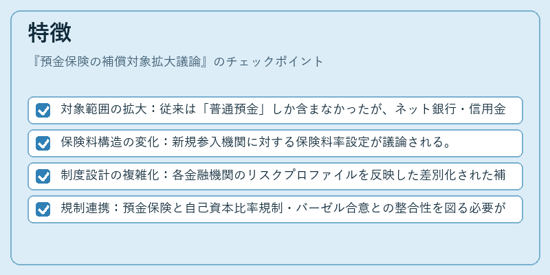 特徴(預金保険の補償対象拡大議論)の図解
