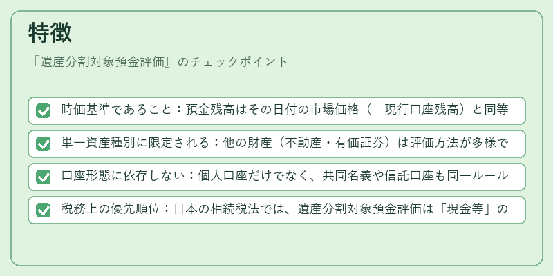 特徴(遺産分割対象預金評価)の図解