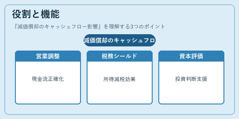 役割と機能（減価償却のキャッシュフロー影響）の図解