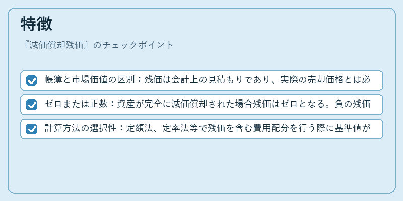 特徴（減価償却残価）の図解