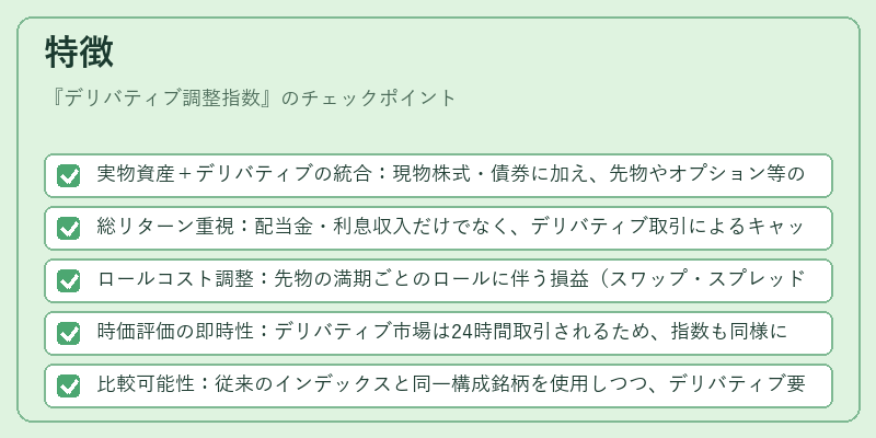 特徴(デリバティブ調整指数)の図解
