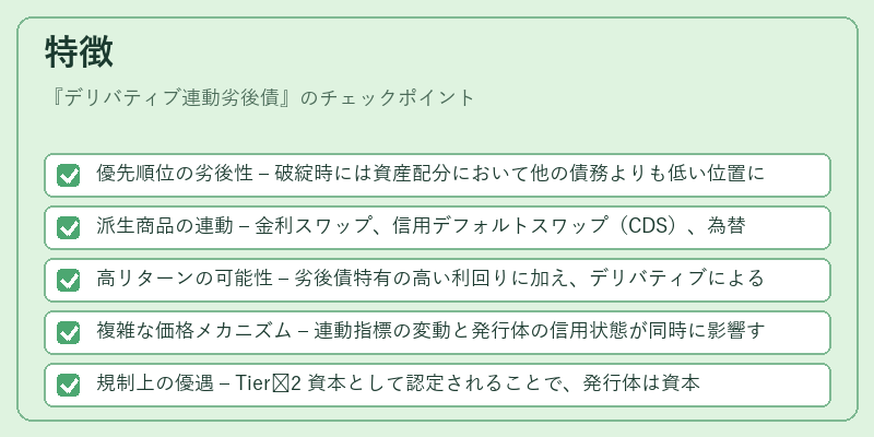 特徴(デリバティブ連動劣後債)の図解