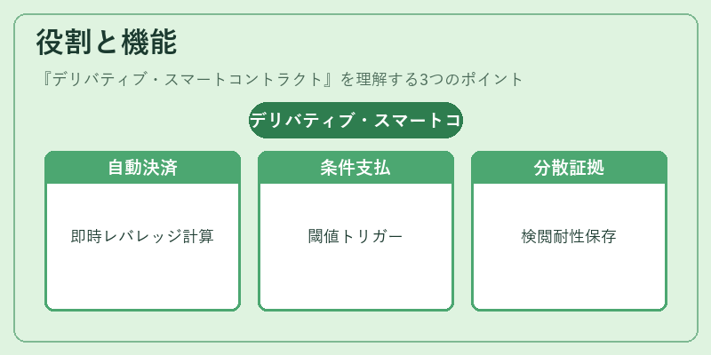 役割と機能（デリバティブ・スマートコントラクト）の図解