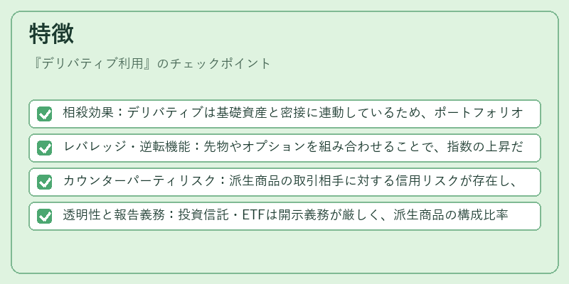 特徴(デリバティブ利用)の図解