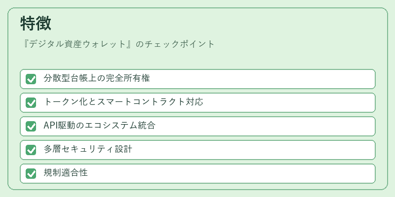 特徴（デジタル資産ウォレット）の図解