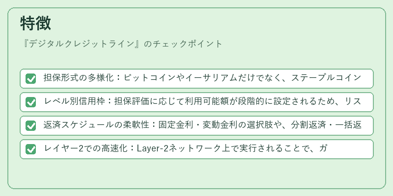 特徴（デジタルクレジットライン）の図解