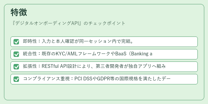 特徴（デジタルオンボーディングAPI）の図解