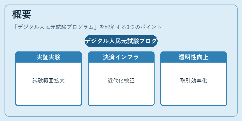 概要（デジタル人民元試験プログラム）の図解