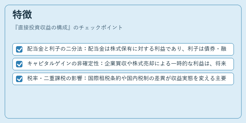 特徴(直接投資収益の構成)の図解
