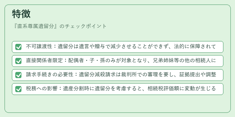 特徴(直系尊属遺留分)の図解