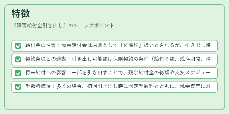 特徴（障害給付金引き出し）の図解