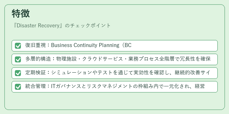 特徴（Disaster Recovery）の図解