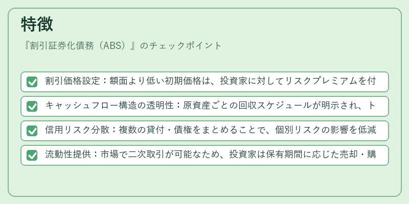 特徴（割引証券化債務（ABS））の図解