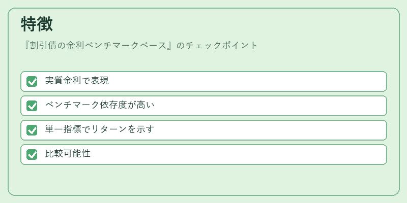 特徴（割引債の金利ベンチマークベース）の図解