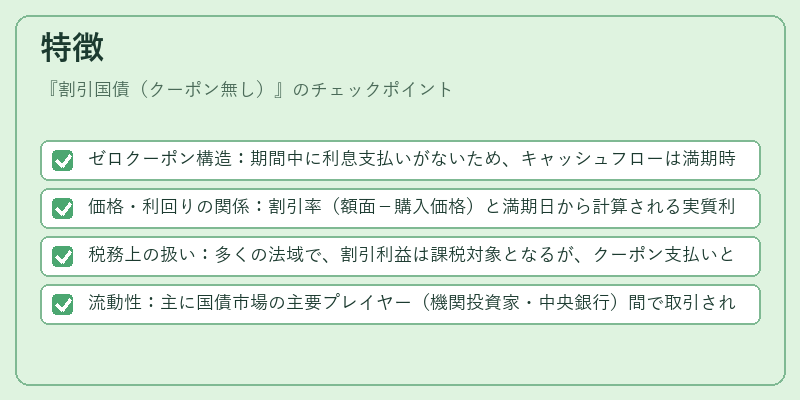 特徴(割引国債(クーポン無し))の図解