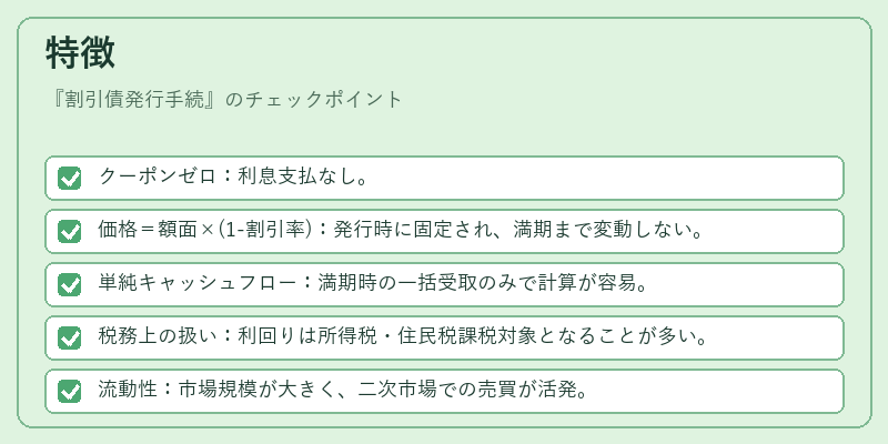 特徴（割引債発行手続）の図解