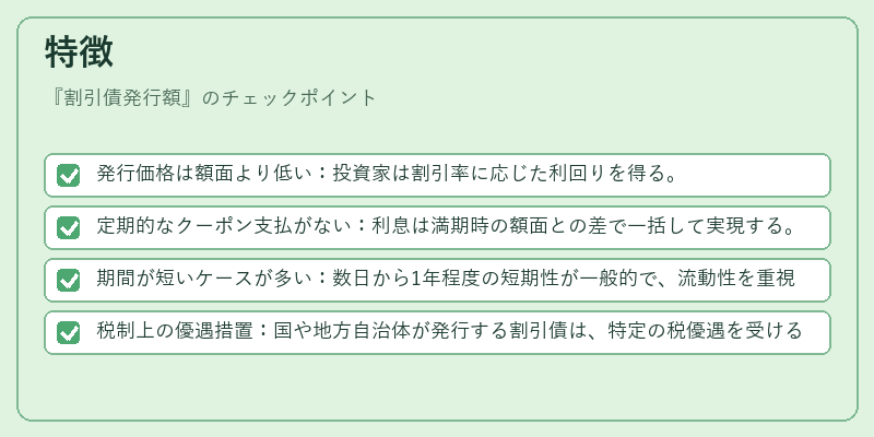 特徴（割引債発行額）の図解
